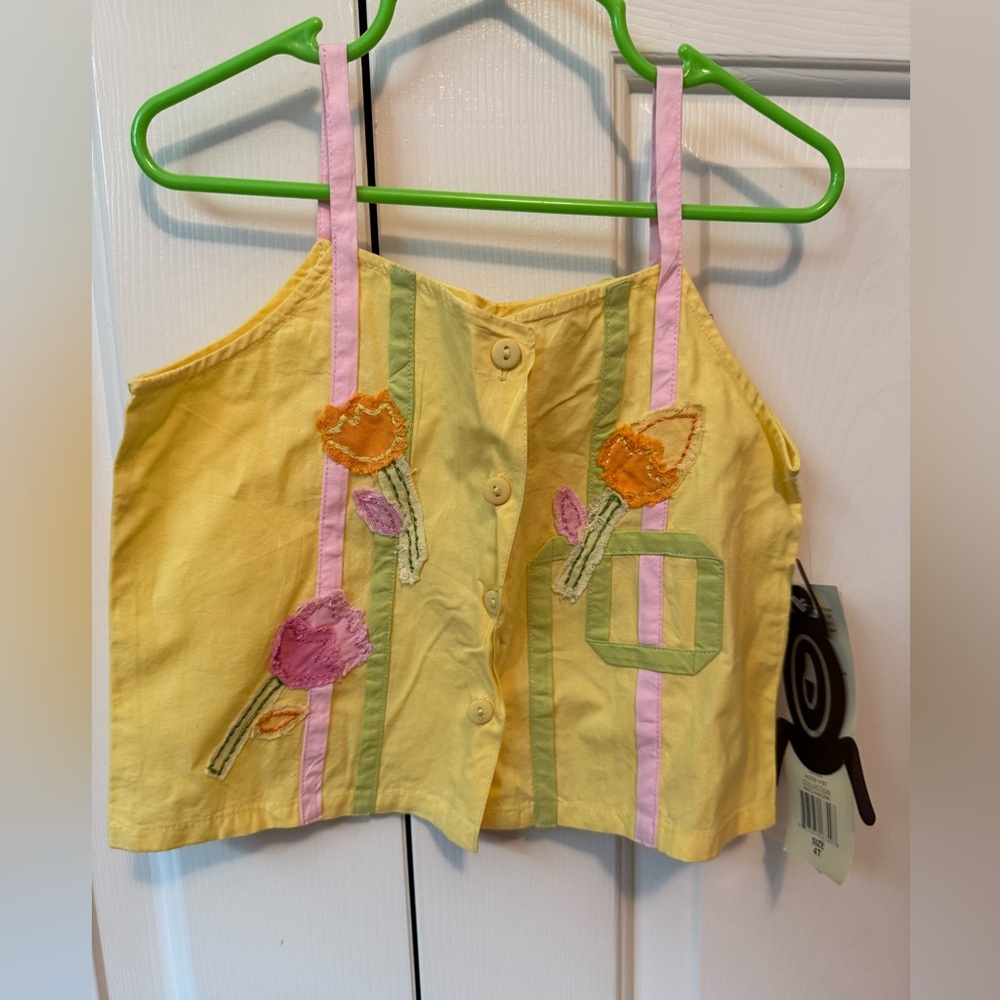 Beetlejuice London Yellow Floral Kids Top